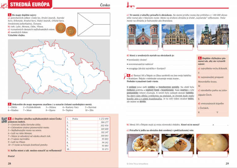 Sprawdzian 2 Gimnazjum Geografia Europa Geografia pre 7. ročník ZŠ a 2 GOŠ - EURÓPA - Orbis Pictus Istropolitana